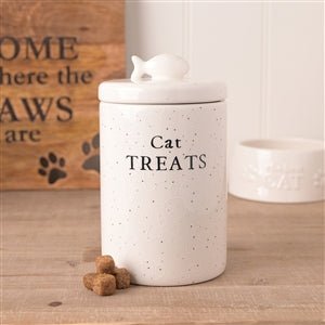 Cat treat ceramic jar