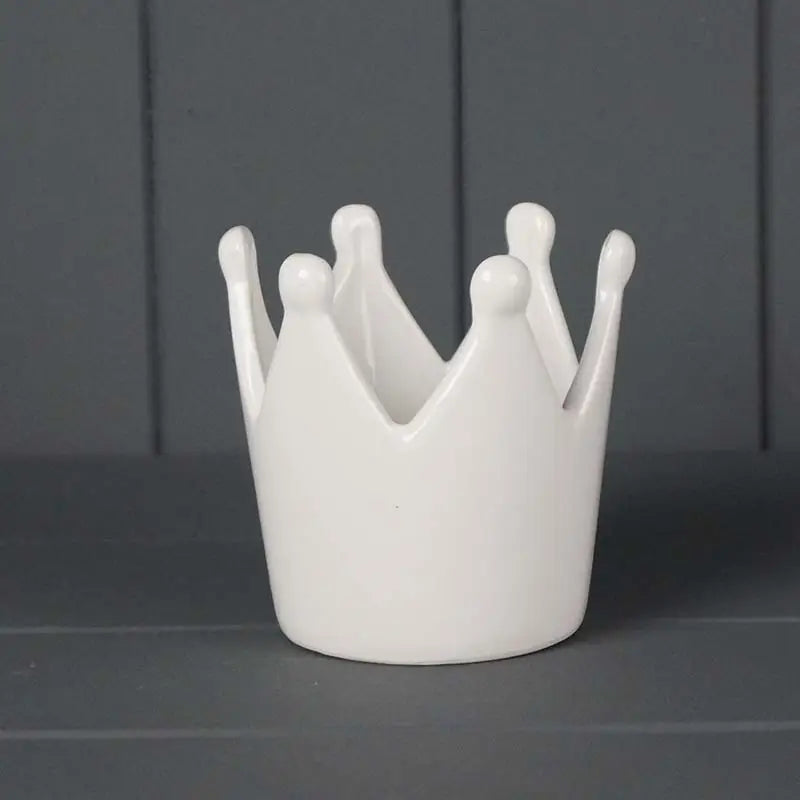 White Ceramic Crown Tealight holder - 4 sizes available