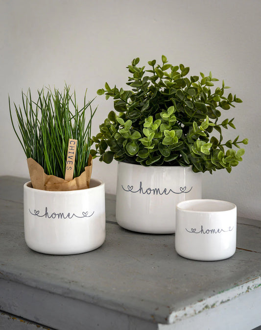 Set of 3 pots - choice of love or home