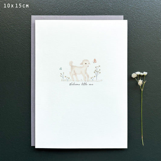 East of India Meadow friend card-Welcome little one