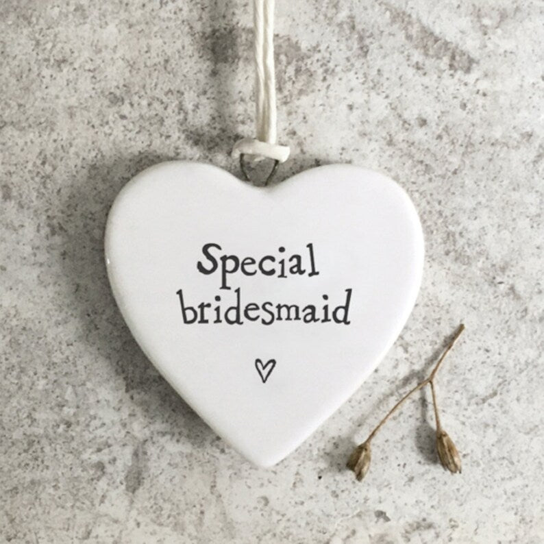 Mini Porcelain Wedding Hearts, Mr Mr/Mrs Mrs/Mr Mrs Bridesmaid Hanging Heart, Wedding Porcelain Keepsake For Couple, Mr Mrs Sign