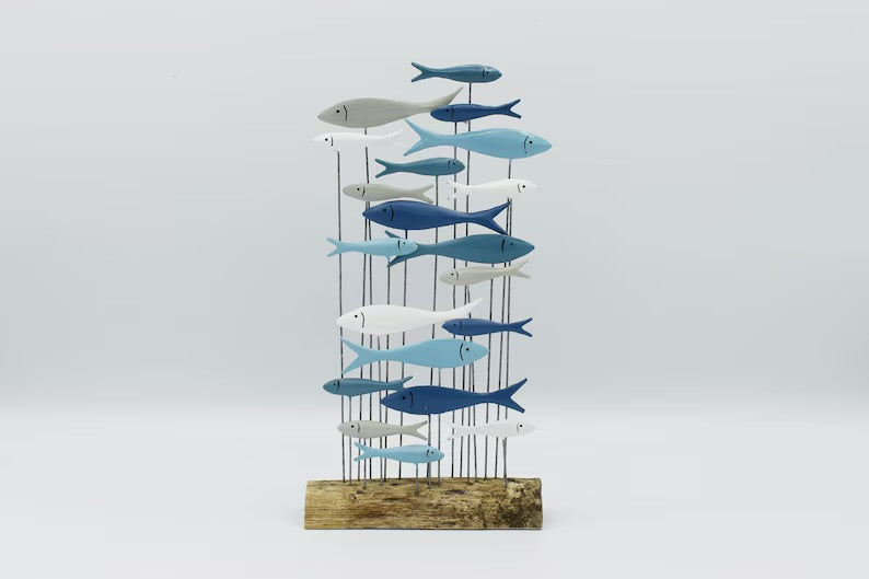 Tin fishes standing decoration