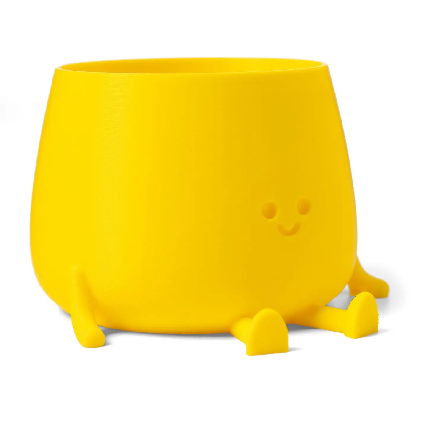 happy pot planter - yellow - medium size