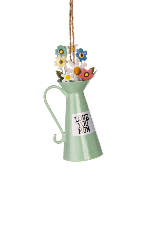 Hanging Love You Mum Flower Jug by Shoeless Joe