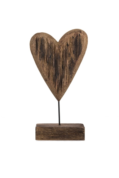 Large Heart Driftwood Block By Shoeless Joe