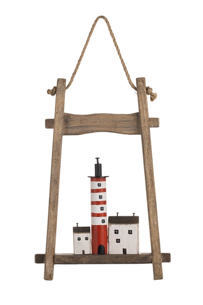 Lighthouse in Hanging Frame by Shoeless Joe