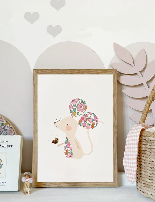 LIBERTY PRINT MOUSE NURSERY ART