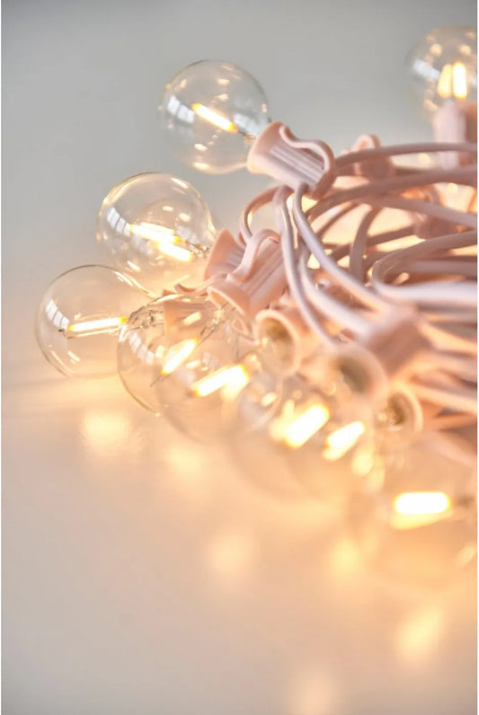 Festoon main operated lights - indoor or outdoor - choice of 2 colours pink or yellow