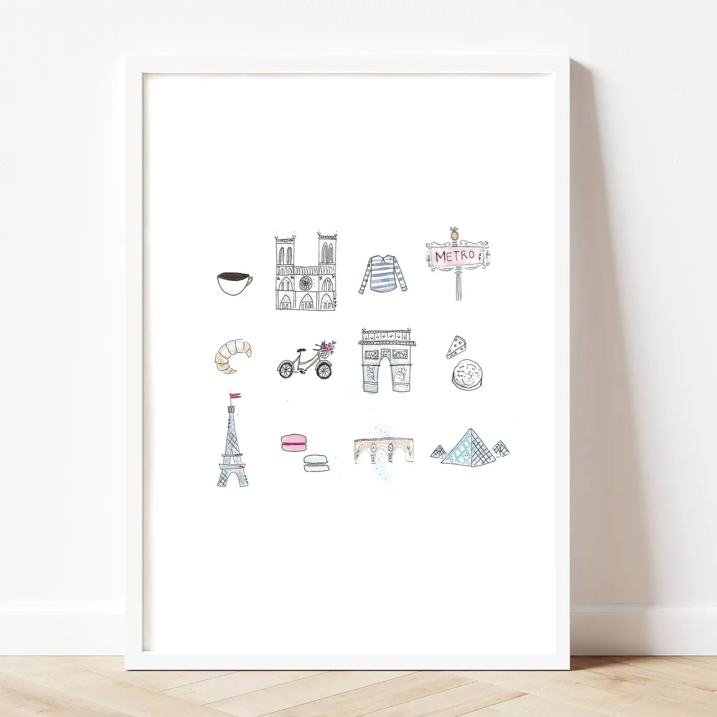 Dreamy Illustrated Paris City Print A4