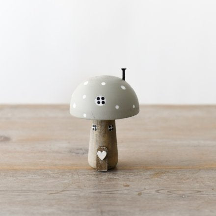 Toadstool House, Grey 11cm