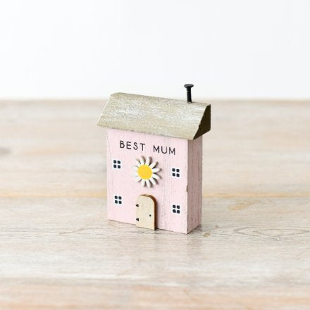 Pink 'Best Mum' Wooden House