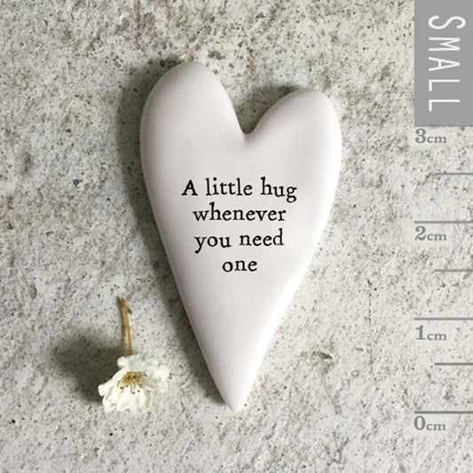 A little hug whenever you need it tiny porcelain heart token