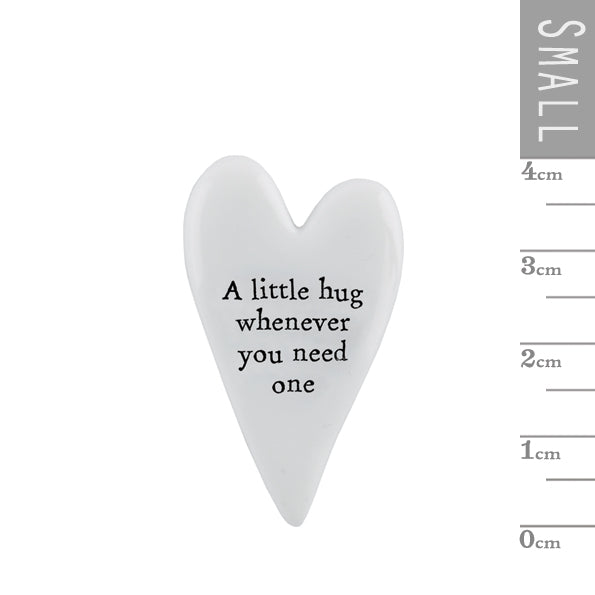 A little hug whenever you need it tiny porcelain heart token