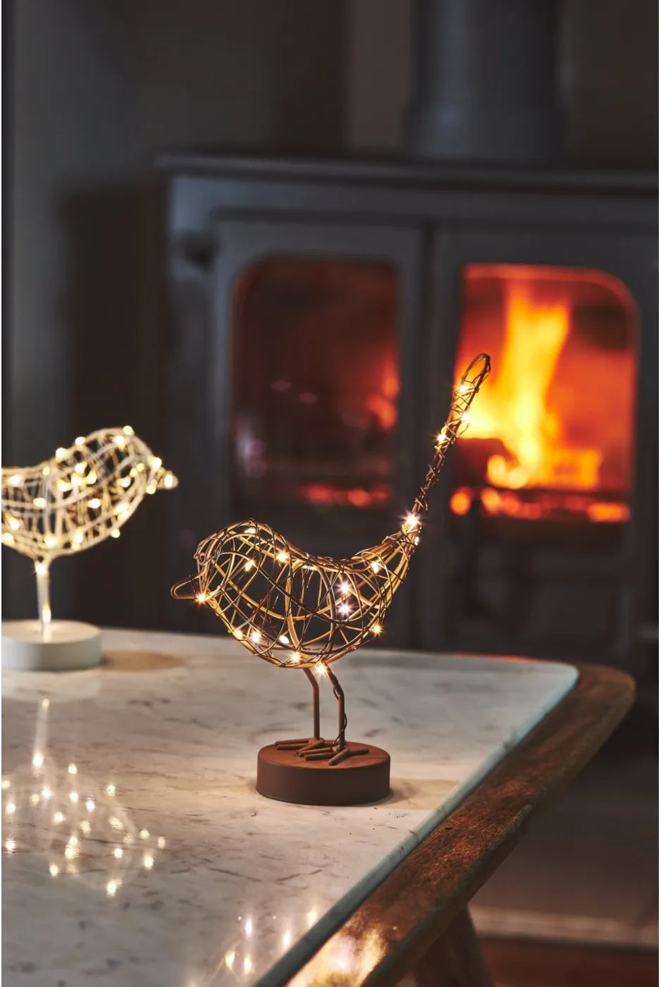 Battery operated light up Robin. Choice of white, copper or gold