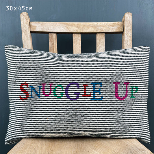 Thin stripe cushion-Snuggle up