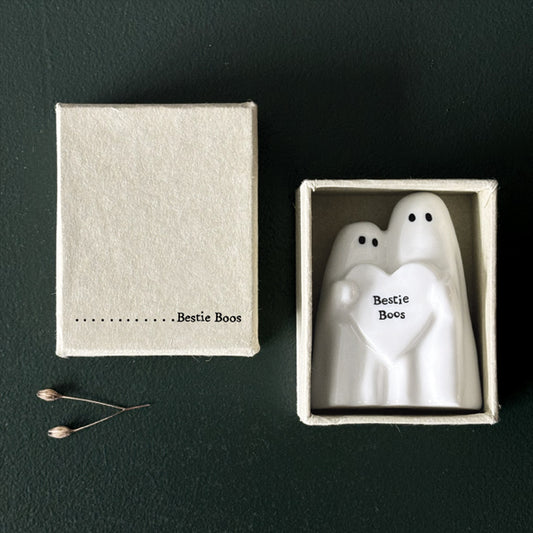 East of India Pair of ghosts-Bestie boos. Ceramic ornament