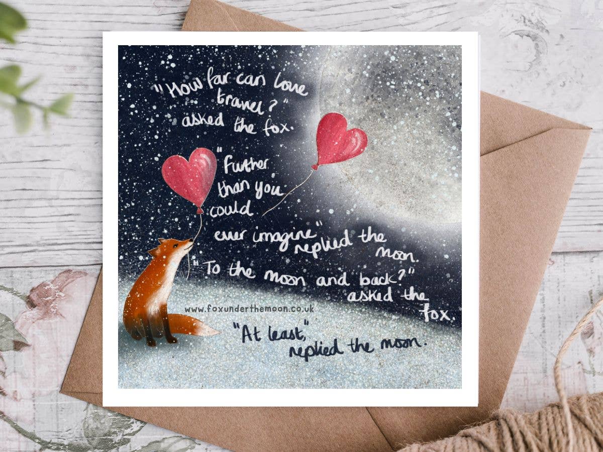 Fox Under The Moon - Greeting Card - To The Moon & Back