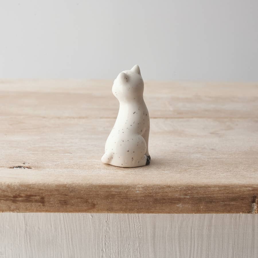 Speckled Porcelain Cat, 6cm