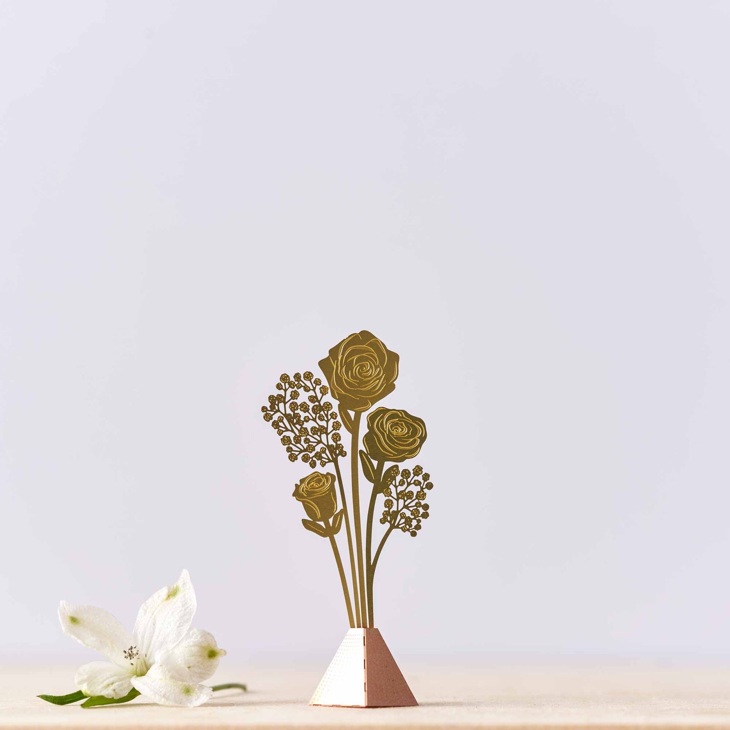 Rose Tiny Bouquet 3D gift - Copper or Brass gift