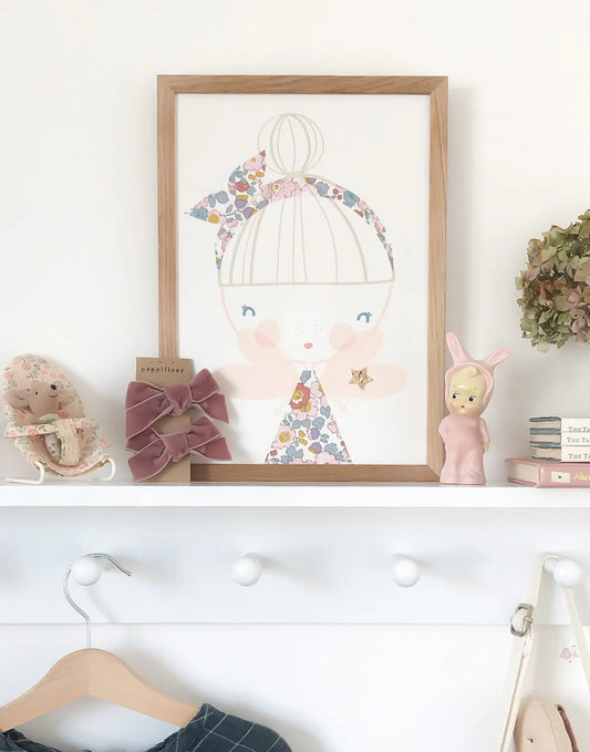 LIBERTY PRINT GLITTER FAIRY NURSERY ART