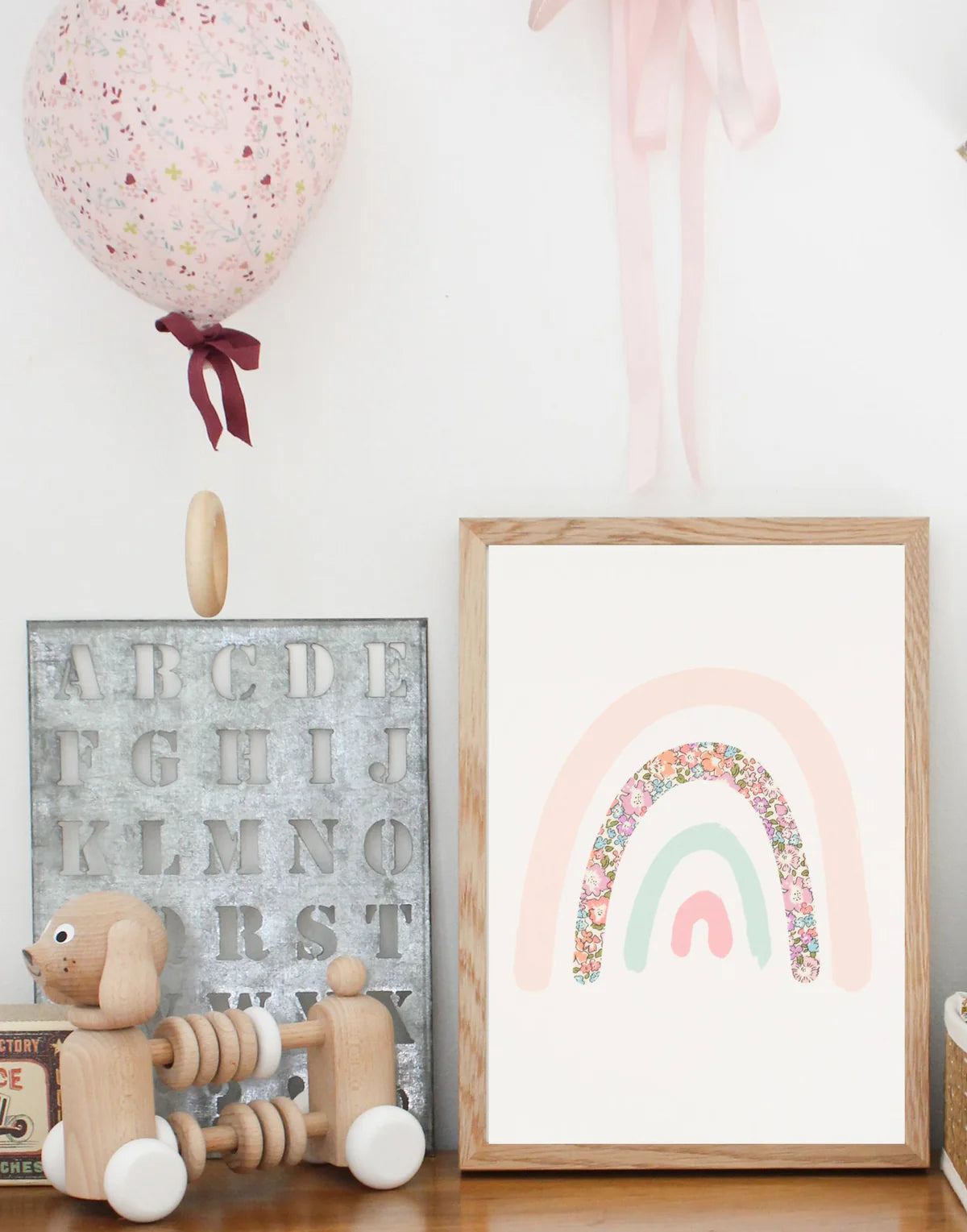 LIBERTY PRINT RAINBOW NURSERY ART