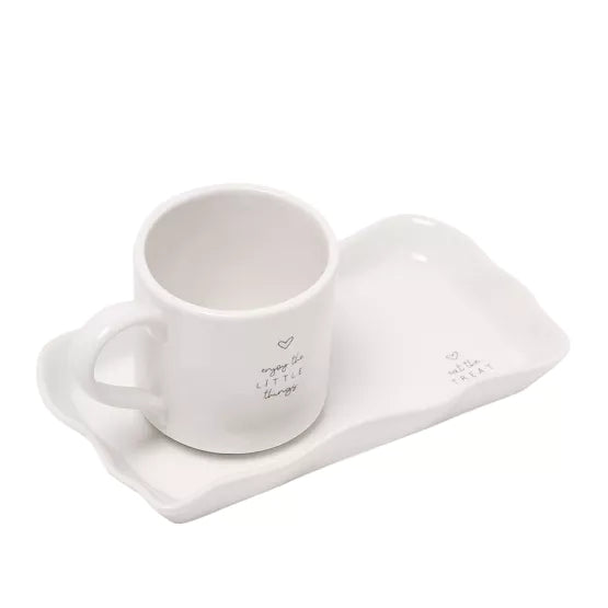 MOMENTS RECTANGULAR PLATE WITH MUG - A LITTLE MOMENT FOR YOU